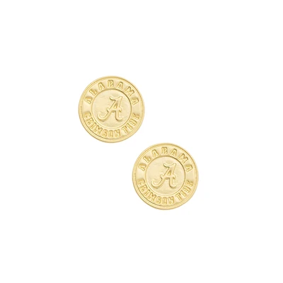 Women's CANVAS Style Alabama Crimson Tide 24K Gold-Plated Stamped Earrings