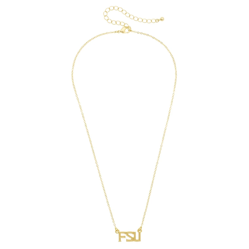 Women's CANVAS Style Florida State Seminoles 24K Gold-Plated Stamped Necklace