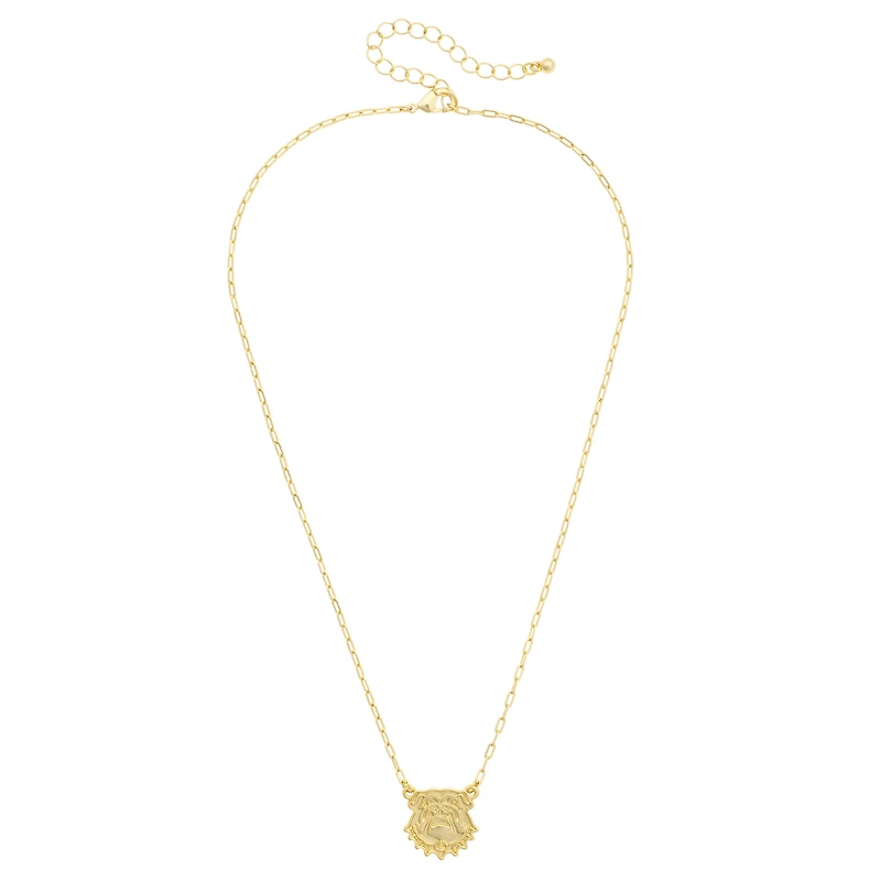 CANVAS Style Georgia Bulldogs 24K Gold-Plated Stamped Necklace