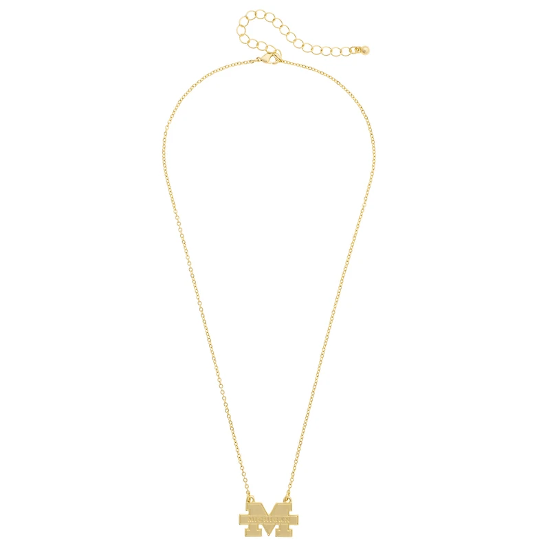 CANVAS Style Michigan Wolverines 24K Gold-Plated Stamped Necklace