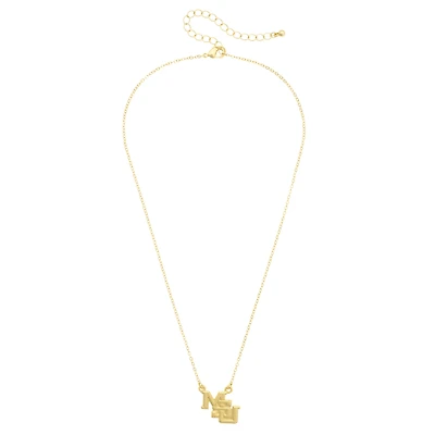 Women's CANVAS Style Mississippi State Bulldogs 24K Gold-Plated Stamped Necklace