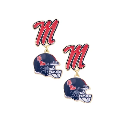 Women's CANVAS Style Ole Miss Rebels Enamel Drop Earrings