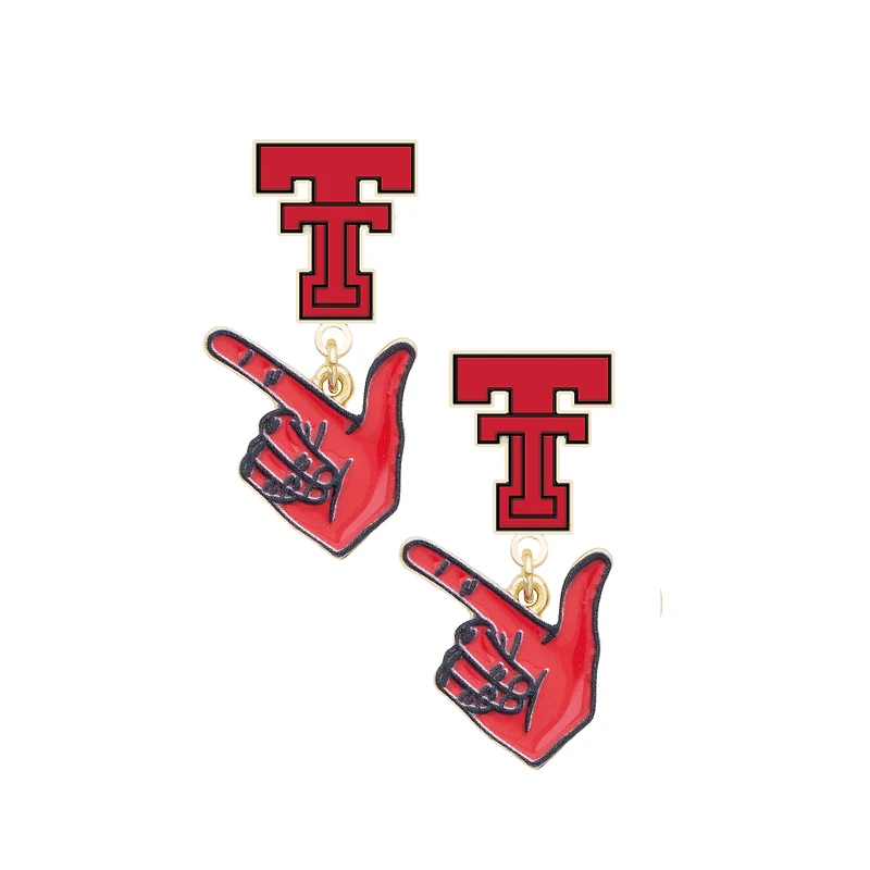 Women's CANVAS Style Texas Tech Red Raiders Enamel Drop Earrings