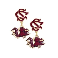 Women's CANVAS Style South Carolina Gamecocks Enamel Drop Earrings