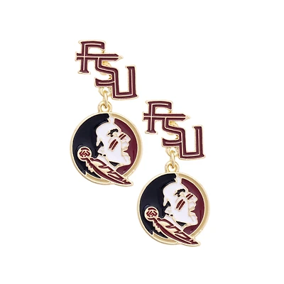 Women's CANVAS Style Florida State Seminoles Enamel Drop Earrings
