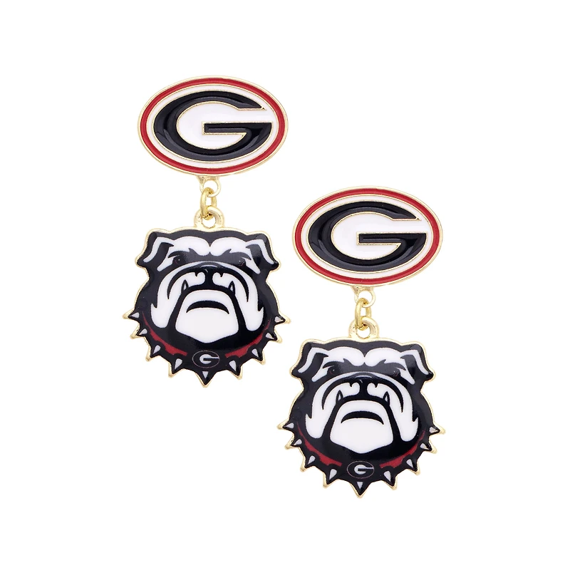 Women's CANVAS Style Georgia Bulldogs Enamel Drop Earrings