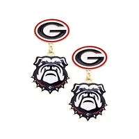 Women's CANVAS Style Georgia Bulldogs Enamel Drop Earrings