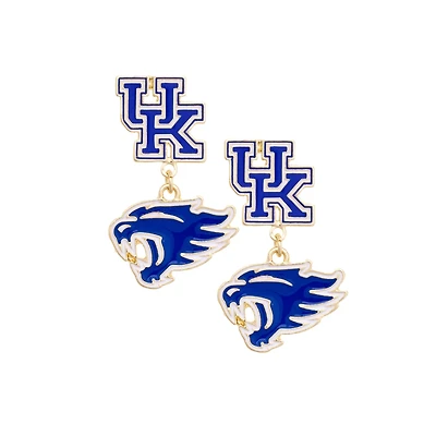 Women's CANVAS Style Kentucky Wildcats Enamel Drop Earrings
