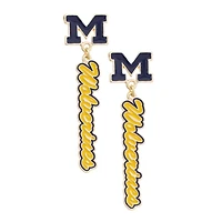Women's CANVAS Style Michigan Wolverines Enamel Drop Earrings