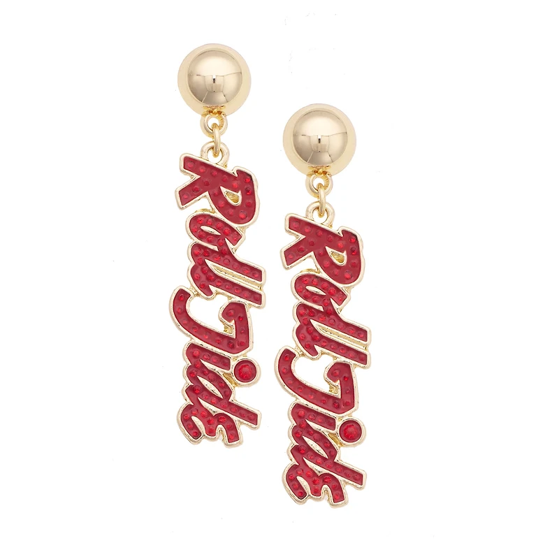 Women's CANVAS Style Alabama Crimson Tide Gold-Plated Pavé Outline Earrings