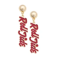 Women's CANVAS Style Alabama Crimson Tide Gold-Plated Pavé Outline Earrings