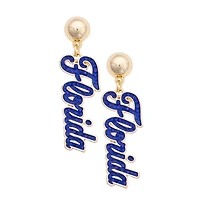Women's CANVAS Style Florida Gators Gold-Plated Pavé Outline Earrings