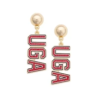 Women's CANVAS Style Georgia Bulldogs Gold-Plated Pavé Outline Earrings