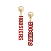 CANVAS Style Indiana Hoosiers Gold-Plated Pavé Outline Earrings