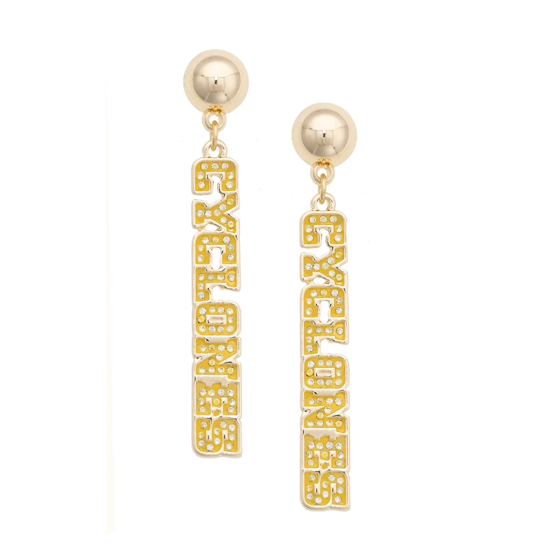 Women's CANVAS Style Iowa State Cyclones Gold-Plated Pavé Outline Earrings