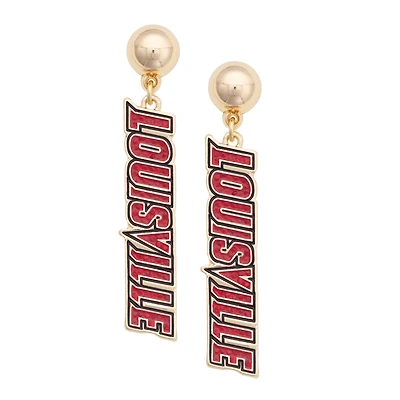 CANVAS Style Louisville Cardinals Gold-Plated Pavé Outline Earrings