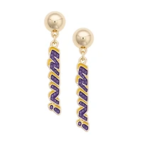 CANVAS Style LSU Tigers Gold-Plated Pavé Outline Earrings