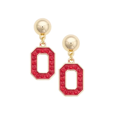 Women's CANVAS Style Ohio State Buckeyes Gold-Plated Pavé Outline Earrings