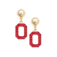 Women's CANVAS Style Ohio State Buckeyes Gold-Plated Pavé Outline Earrings