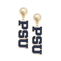 CANVAS Style Penn State Nittany Lions Gold-Plated Pavé Outline Earrings