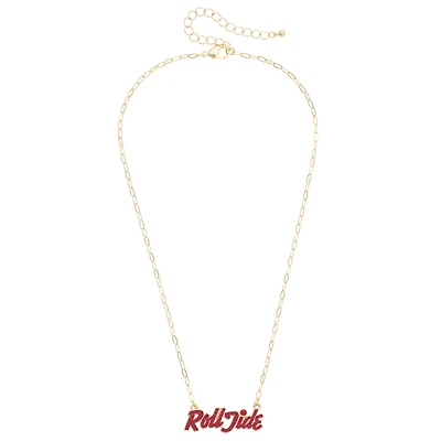 CANVAS Style Alabama Crimson Tide Gold-Plated Pavé Outline Necklace