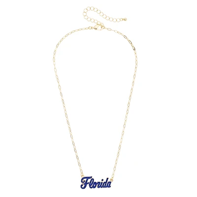 CANVAS Style Florida Gators Gold-Plated Pavé Outline Necklace