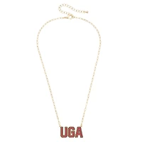 CANVAS Style Georgia Bulldogs Gold-Plated Pavé Outline Necklace