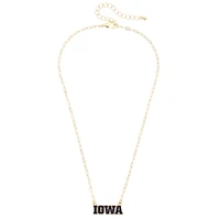 CANVAS Style Iowa Hawkeyes Gold-Plated Pavé Outline Necklace