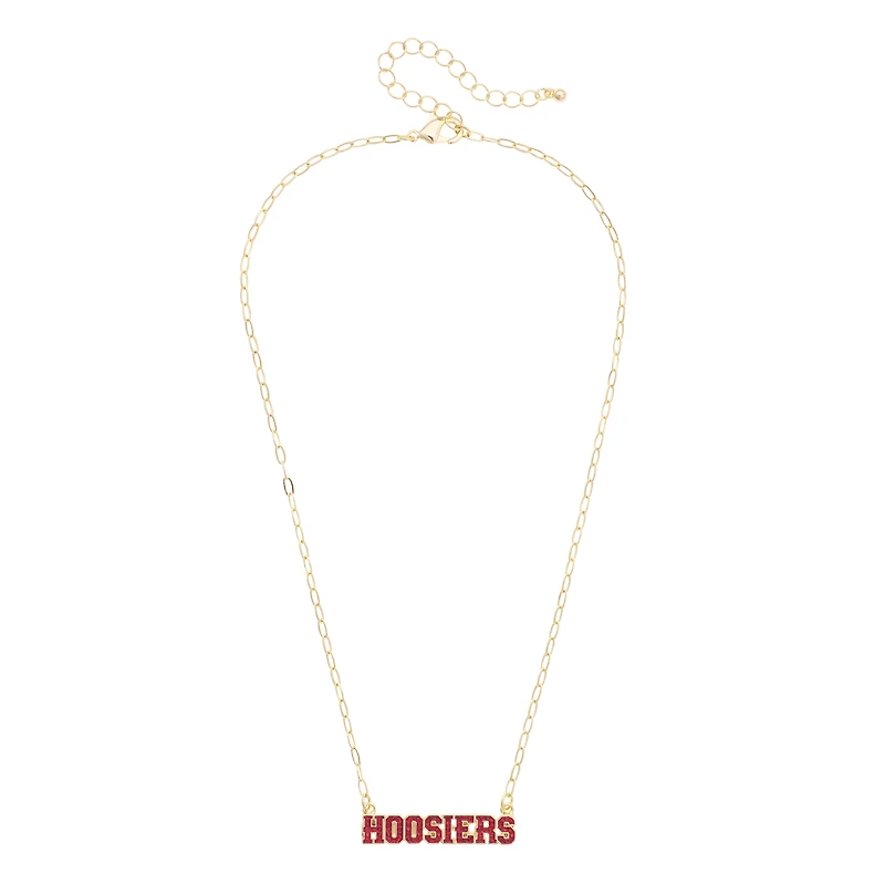 CANVAS Style Indiana Hoosiers Gold-Plated Pavé Outline Necklace