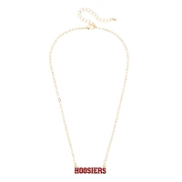 CANVAS Style Indiana Hoosiers Gold-Plated Pavé Outline Necklace