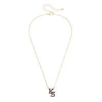 CANVAS Style Kansas State Wildcats Gold-Plated Pavé Outline Necklace