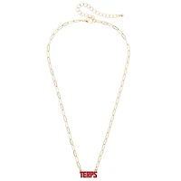 CANVAS Style Maryland Terrapins Gold-Plated Pavé Outline Necklace