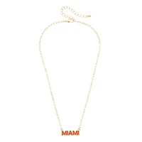 Women's CANVAS Style Miami Hurricanes Gold-Plated Pavé Outline Necklace