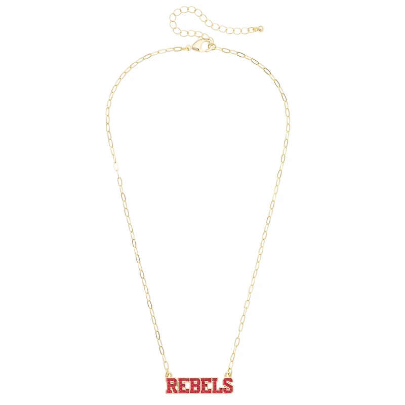 CANVAS Style Ole Miss Rebels Gold-Plated Pavé Outline Necklace