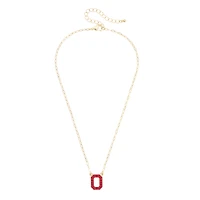 Women's CANVAS Style Ohio State Buckeyes Gold-Plated Pavé Outline Necklace