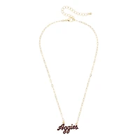 CANVAS Style Texas A&M Aggies Gold-Plated Pavé Outline Necklace