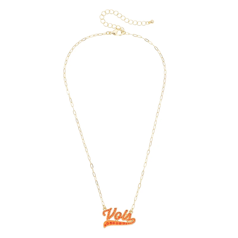 CANVAS Style Tennessee Volunteers Gold-Plated Pavé Outline Necklace