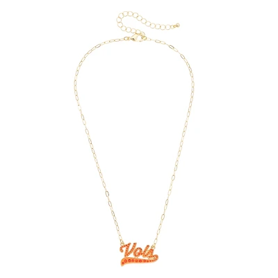 CANVAS Style Tennessee Volunteers Gold-Plated Pavé Outline Necklace