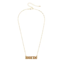 CANVAS Style Texas Longhorns Gold-Plated Pavé Outline Necklace