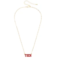 CANVAS Style Texas Tech Red Raiders Gold-Plated Pavé Outline Necklace