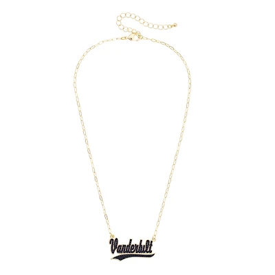 CANVAS Style Vanderbilt Commodores Gold-Plated Pavé Outline Necklace