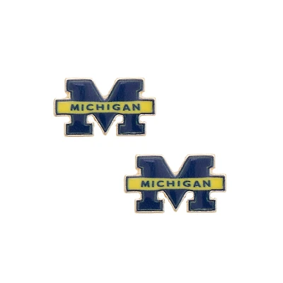 CANVAS Style Michigan Wolverines Enamel Icon Stud Earrings