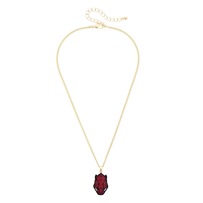 CANVAS Style Arkansas Razorbacks Enamel Icon Necklace