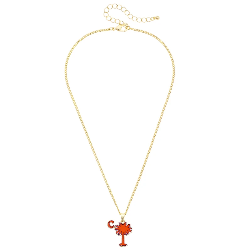 Women's CANVAS Style Clemson Tigers Enamel Icon Necklace