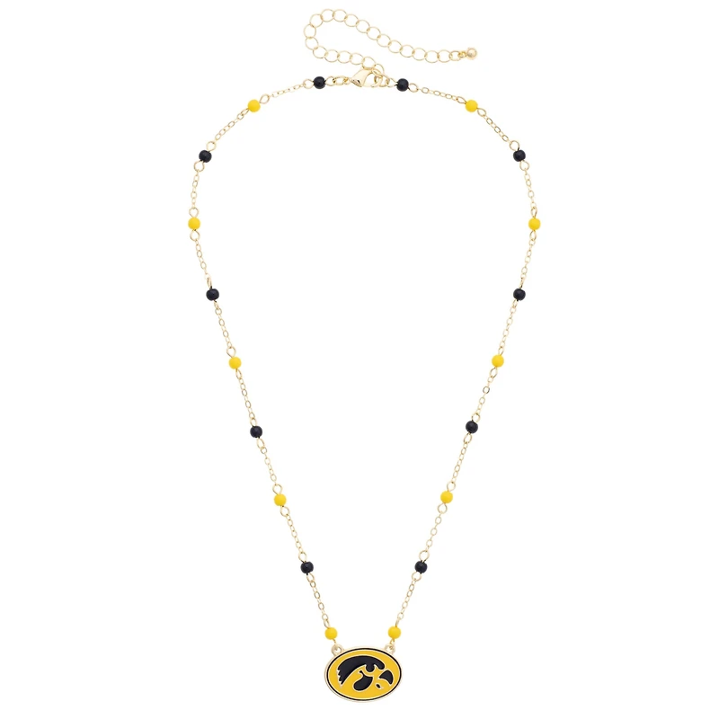 Women's CANVAS Style Iowa Hawkeyes Logo Layering Necklace