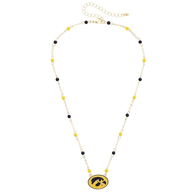 Women's CANVAS Style Iowa Hawkeyes Logo Layering Necklace