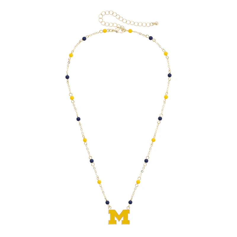 Women's CANVAS Style Michigan Wolverines Logo Layering Necklace