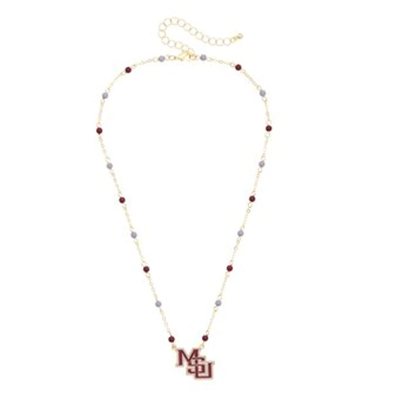 Women's CANVAS Style Mississippi State Bulldogs Logo Layering Necklace