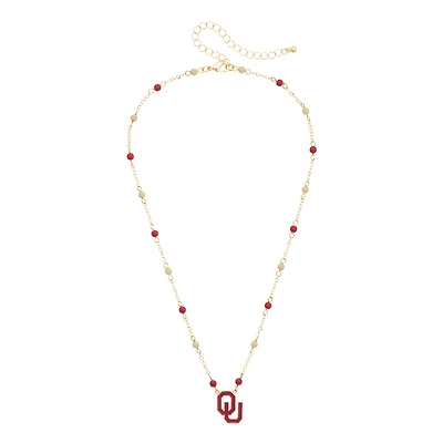 Women's CANVAS Style Oklahoma Sooners Logo Layering Necklace