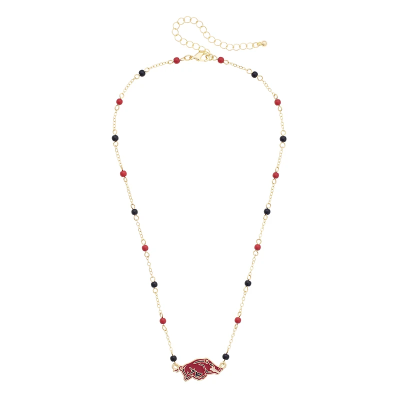 Women's CANVAS Style Arkansas Razorbacks Logo Layering Necklace